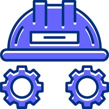 İnşaat mühendisi simgesi, vektör illüstrasyonu