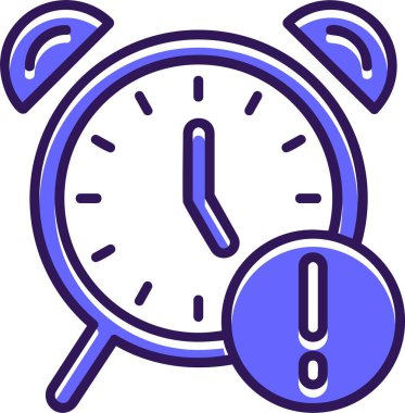 Alarm saati simgesi, vektör illüstrasyonu 