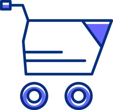 Sepet simgesi, vektör illüstrasyonu basit tasarım