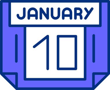 10 Ocak takvimi, basit vektör illüstrasyonu