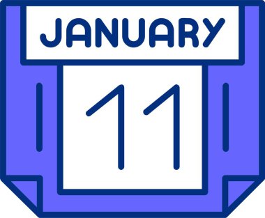 11 Ocak takvimi, basit vektör illüstrasyonu