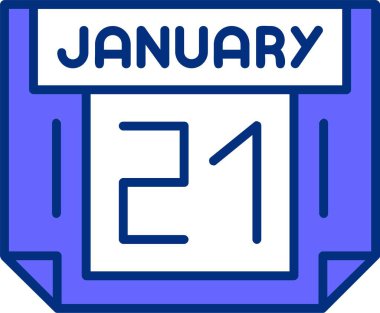 21 Ocak takvimi, basit vektör illüstrasyonu