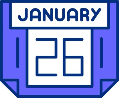 26 Ocak takvimi, basit vektör illüstrasyonu