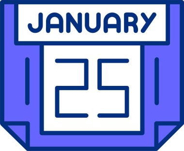 25 Ocak takvimi, basit vektör illüstrasyonu