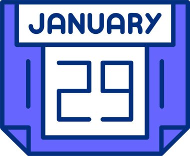 29 Ocak takvimi, basit vektör illüstrasyonu