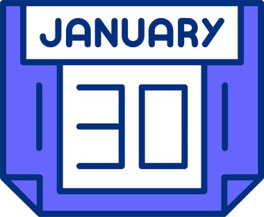 30 Ocak takvimi, basit vektör illüstrasyonu