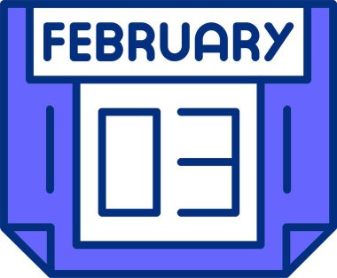 03 Şubat tarih simgesi vektör illüstrasyonu 