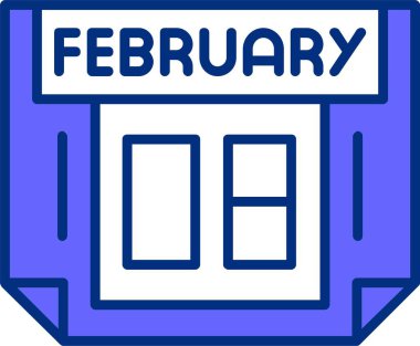 8 Şubat tarih simgesi vektör illüstrasyonu 