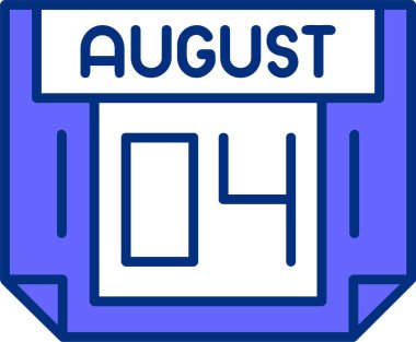 04 Ağustos tek gün takvimi, web simgesi, basit vektör illüstrasyonu 