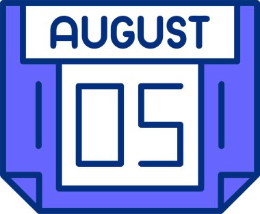 05 Ağustos tek gün takvimi, web simgesi, basit vektör illüstrasyonu 