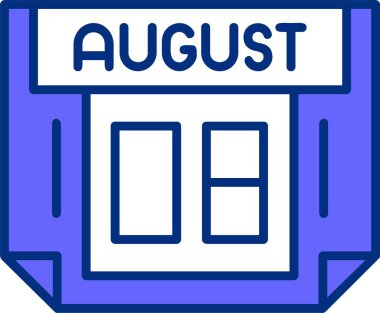 08 Ağustos tek gün takvimi, web simgesi, basit vektör illüstrasyonu 