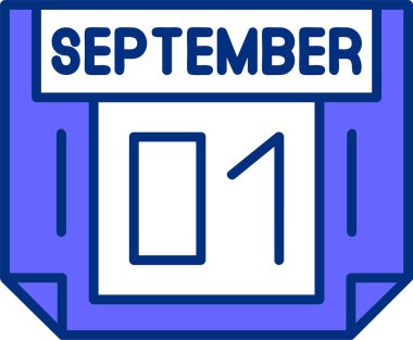 01 Eylül tarihli simge vektör illüstrasyonu 