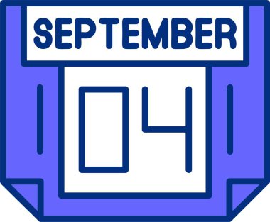04 Eylül tarihli ikon vektör illüstrasyonu 