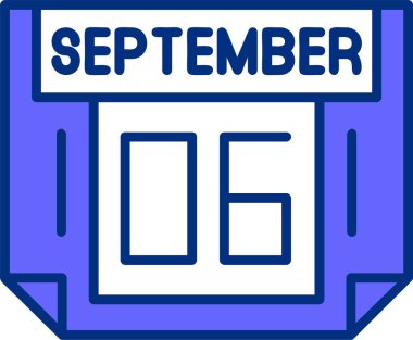 06 Eylül ikon vektör illüstrasyonu 