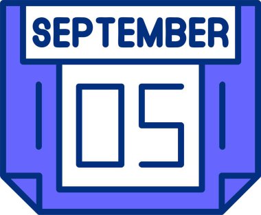 2005 Eylül ikon vektör illüstrasyonu 