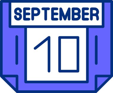 10 Eylül tarihli simge vektör illüstrasyonu 