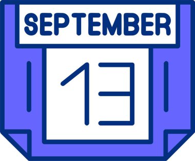 13 Eylül tarihli ikon vektör illüstrasyonu 