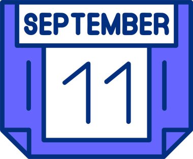 11 Eylül tarihli ikon vektör illüstrasyonu 