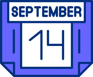 14 Eylül tarihli simge vektör illüstrasyonu 
