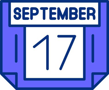 17 Eylül tarihli simge vektör illüstrasyonu 
