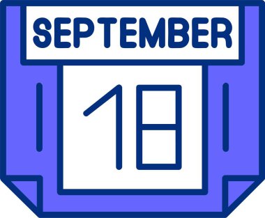 18 Eylül tarihli ikon vektör illüstrasyonu 