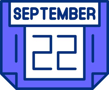 22 Eylül tarihli ikon vektör illüstrasyonu 