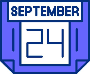 24 Eylül tarihli simge vektör illüstrasyonu 
