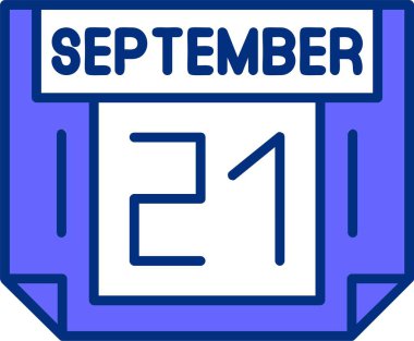 21 Eylül tarihi ikon vektör illüstrasyonu 