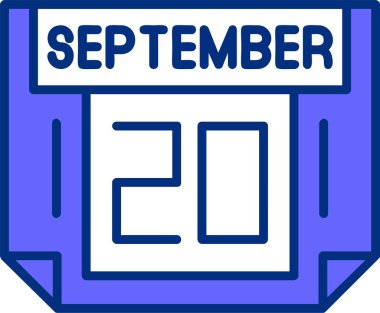 20 Eylül tarihli ikon vektör illüstrasyonu 