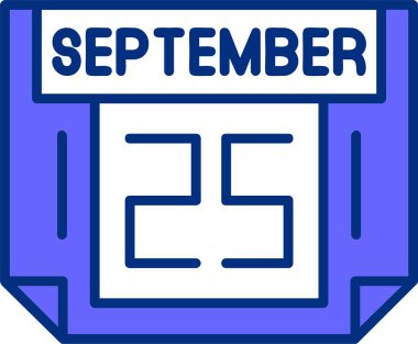 25 Eylül tarihli ikon vektör illüstrasyonu 