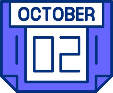 Takvim vektör illüstrasyonunda 02 Ekim