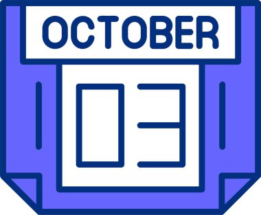 Takvim vektör illüstrasyonunda 03 Ekim