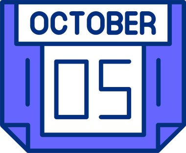 Takvim vektör illüstrasyonunda 05 Ekim