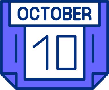 Takvim vektör çiziminde 10 Ekim