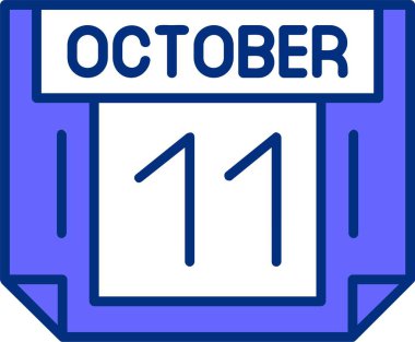 11 Ekim takvim vektör illüstrasyonunda