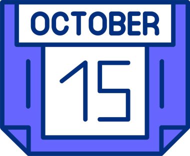 Takvim vektör illüstrasyonunda 15 Ekim