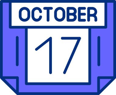 Takvim vektör çiziminde 17 Ekim