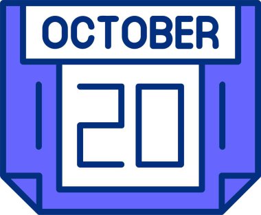 Takvim vektör çiziminde 20 Ekim