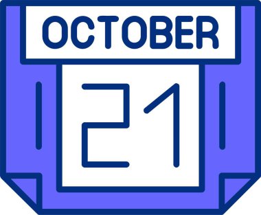 Takvim vektör illüstrasyonunda 21 Ekim