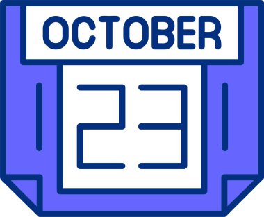Takvim vektör illüstrasyonunda 23 Ekim