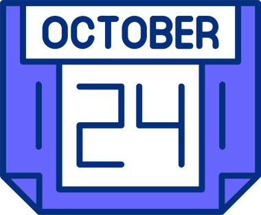 Takvim vektör illüstrasyonunda 24 Ekim