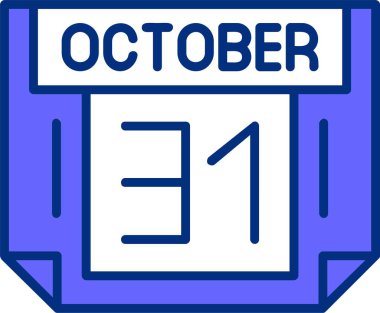 Takvim vektör illüstrasyonunda 31 Ekim
