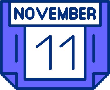 11 Kasım tek gün takvimi, web simgesi, basit vektör illüstrasyonu