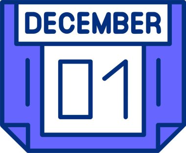 01 Aralık takvim tarihi vektör illüstrasyonu 