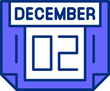 02 Aralık takvim tarihi vektör illüstrasyonu 