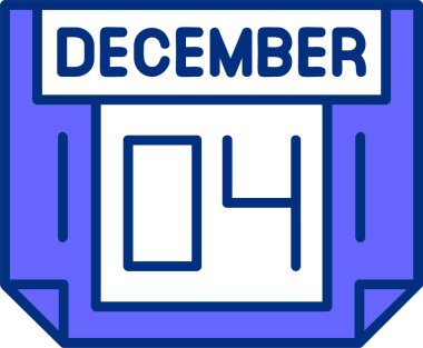 04 Aralık takvim tarihi vektör illüstrasyonu 