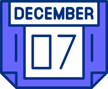 07 Aralık takvim tarihi vektör illüstrasyonu 