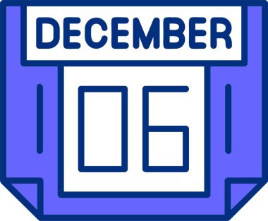 06 Aralık takvim tarihi vektör illüstrasyonu 