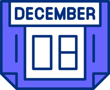 08 Aralık takvim tarihi vektör illüstrasyonu 