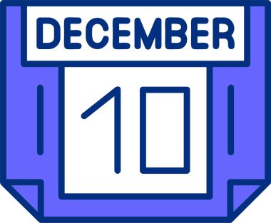 10 Aralık takvim tarihi vektör illüstrasyonu 